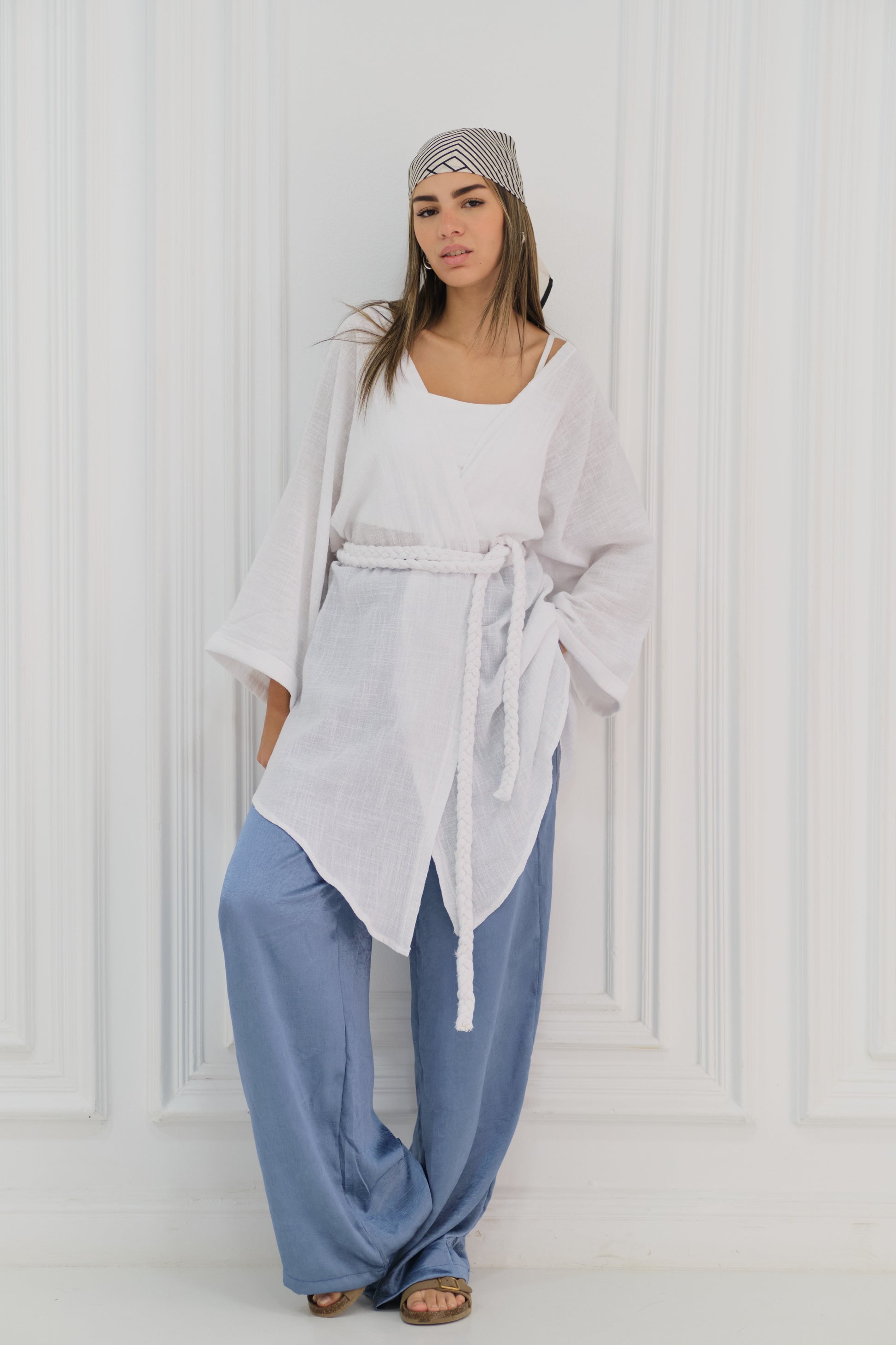 Wrap kimono-white
