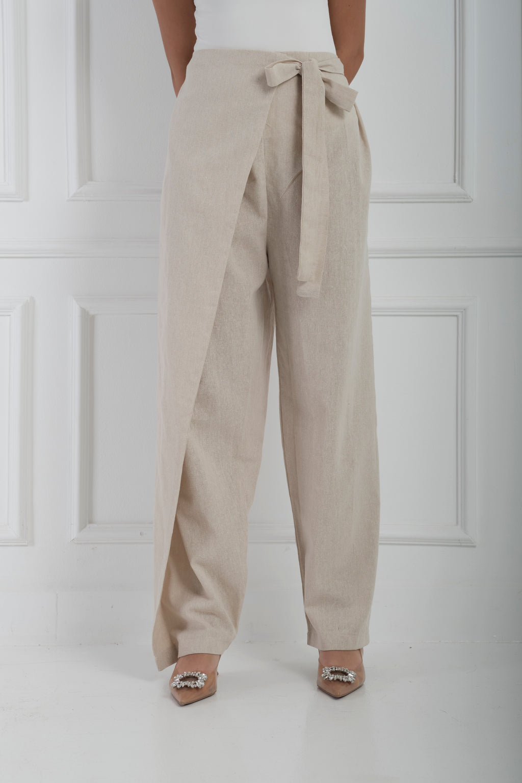 Wrapped linen pants
