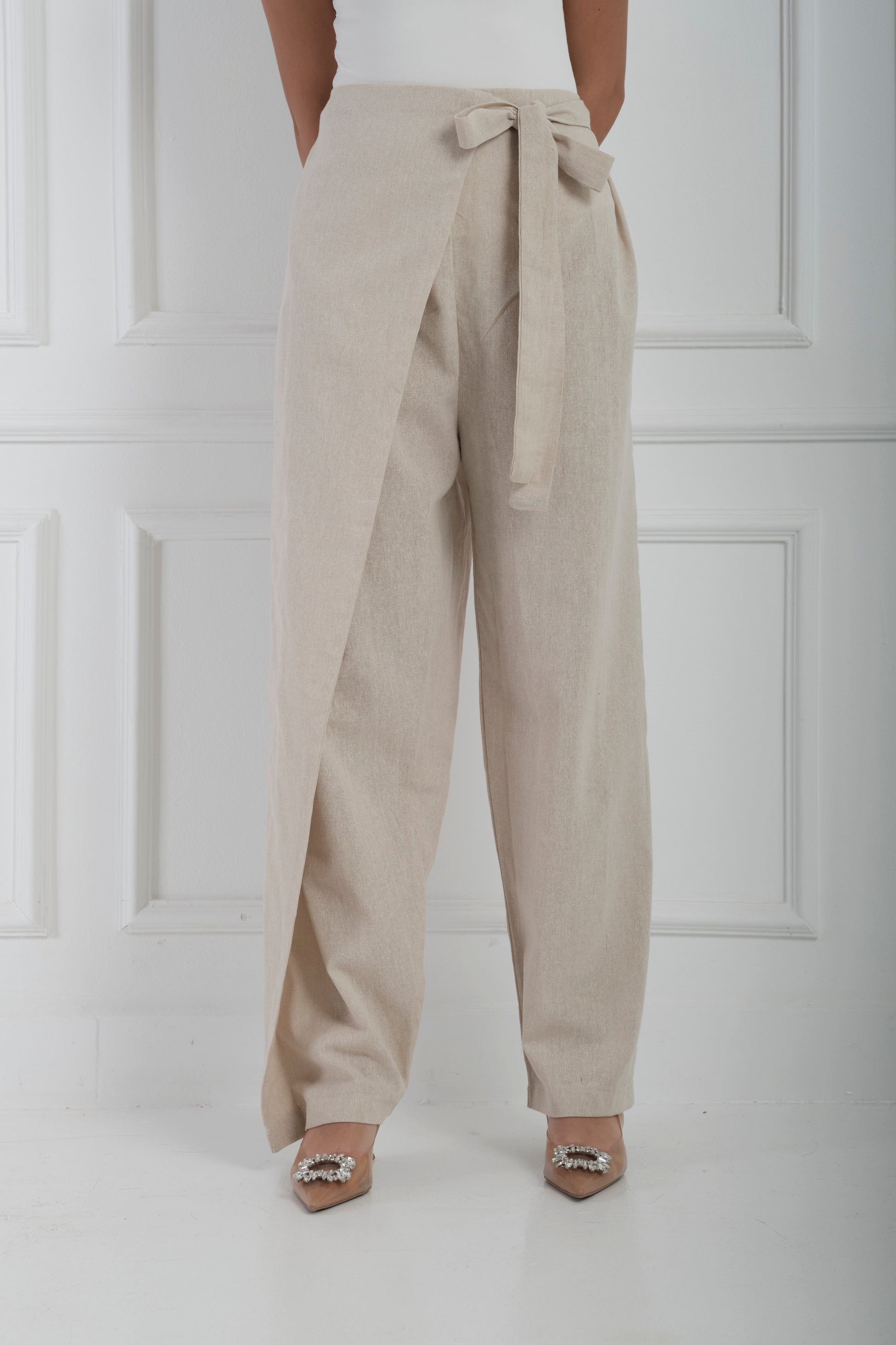 Wrapped linen pants