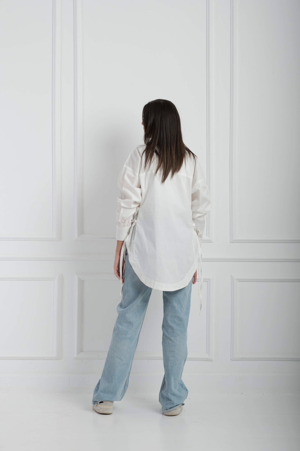 Side Ties Shirt-White