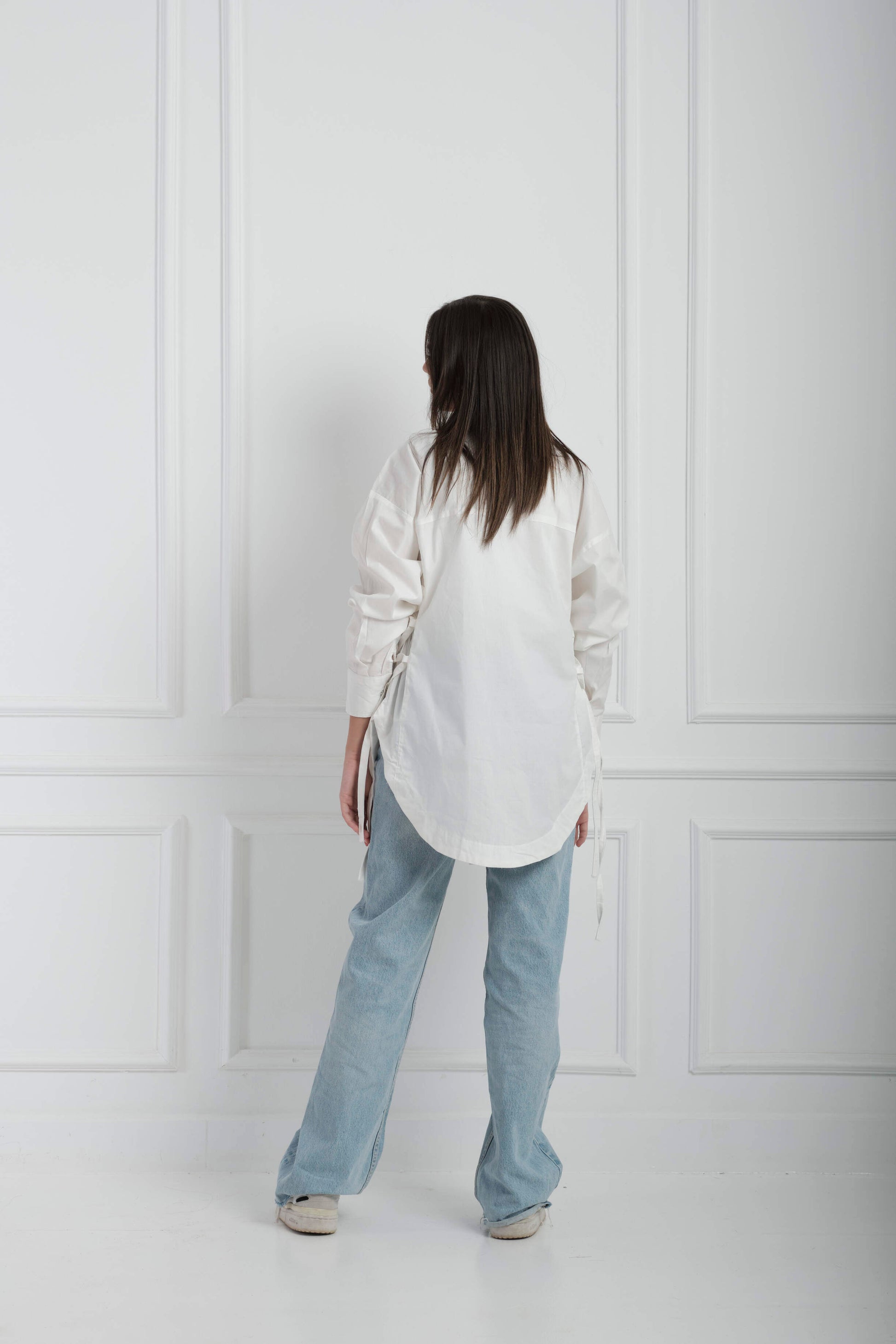 Side Ties Shirt-White