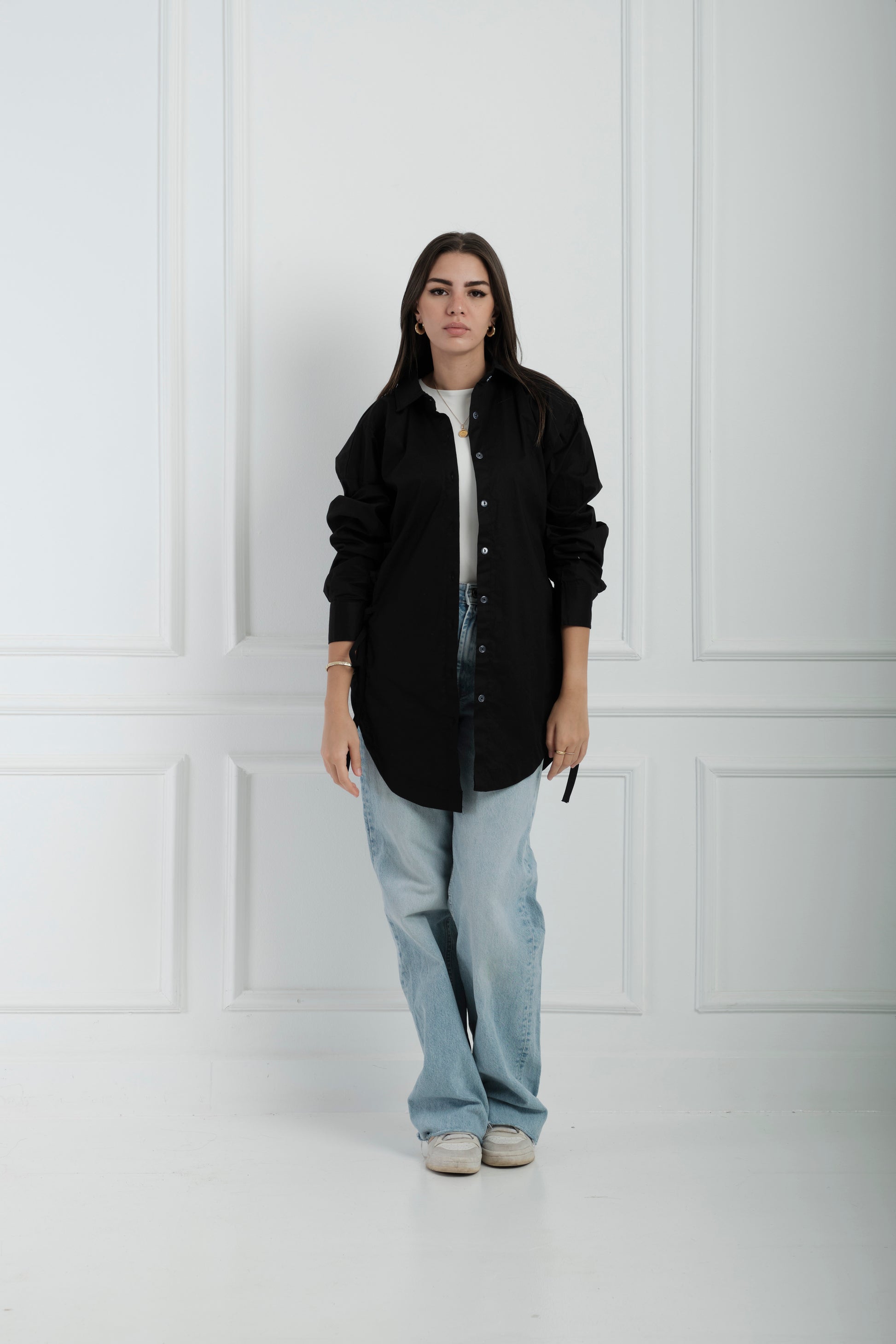 Side Ties Shirt-Black
