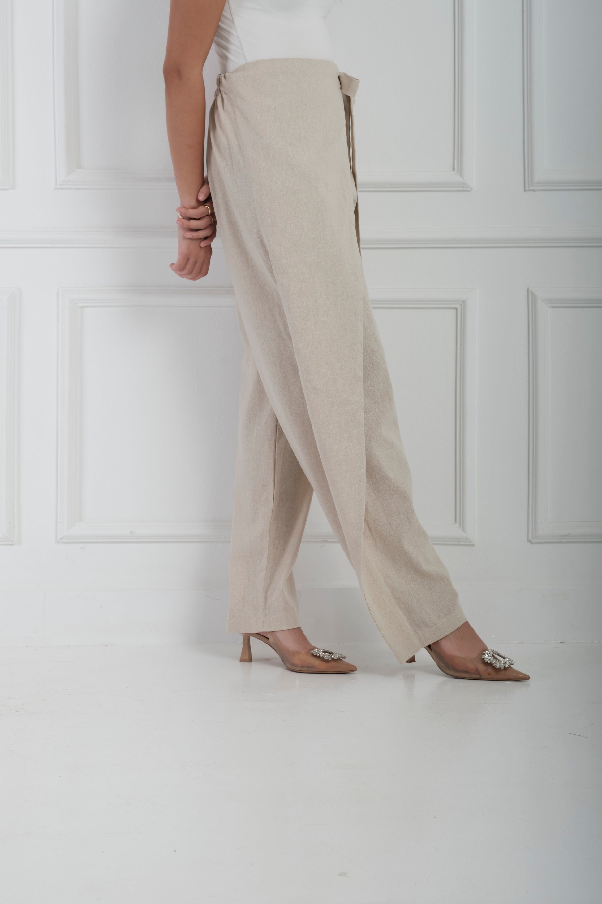 Wrapped linen pants