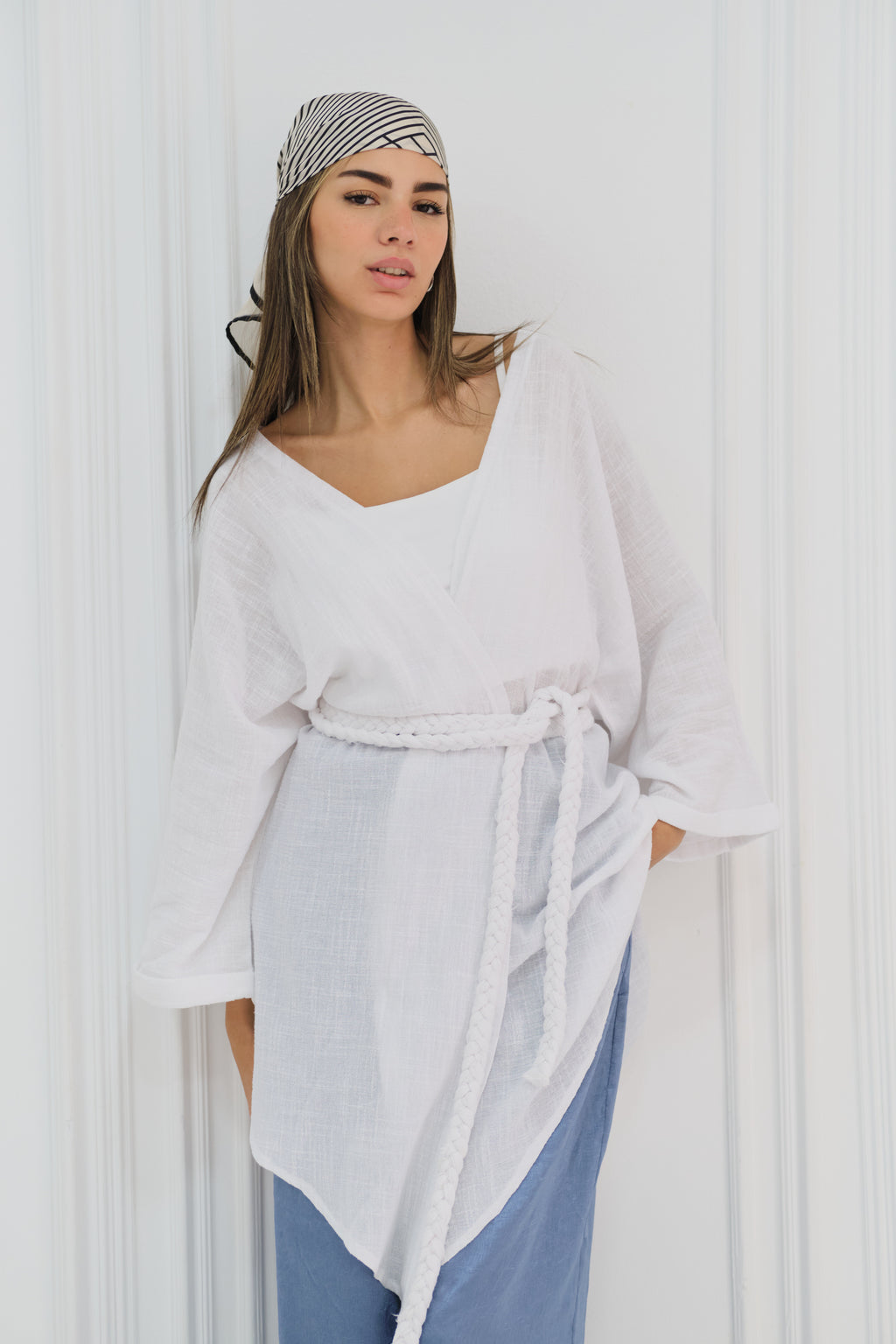 Wrap kimono-white