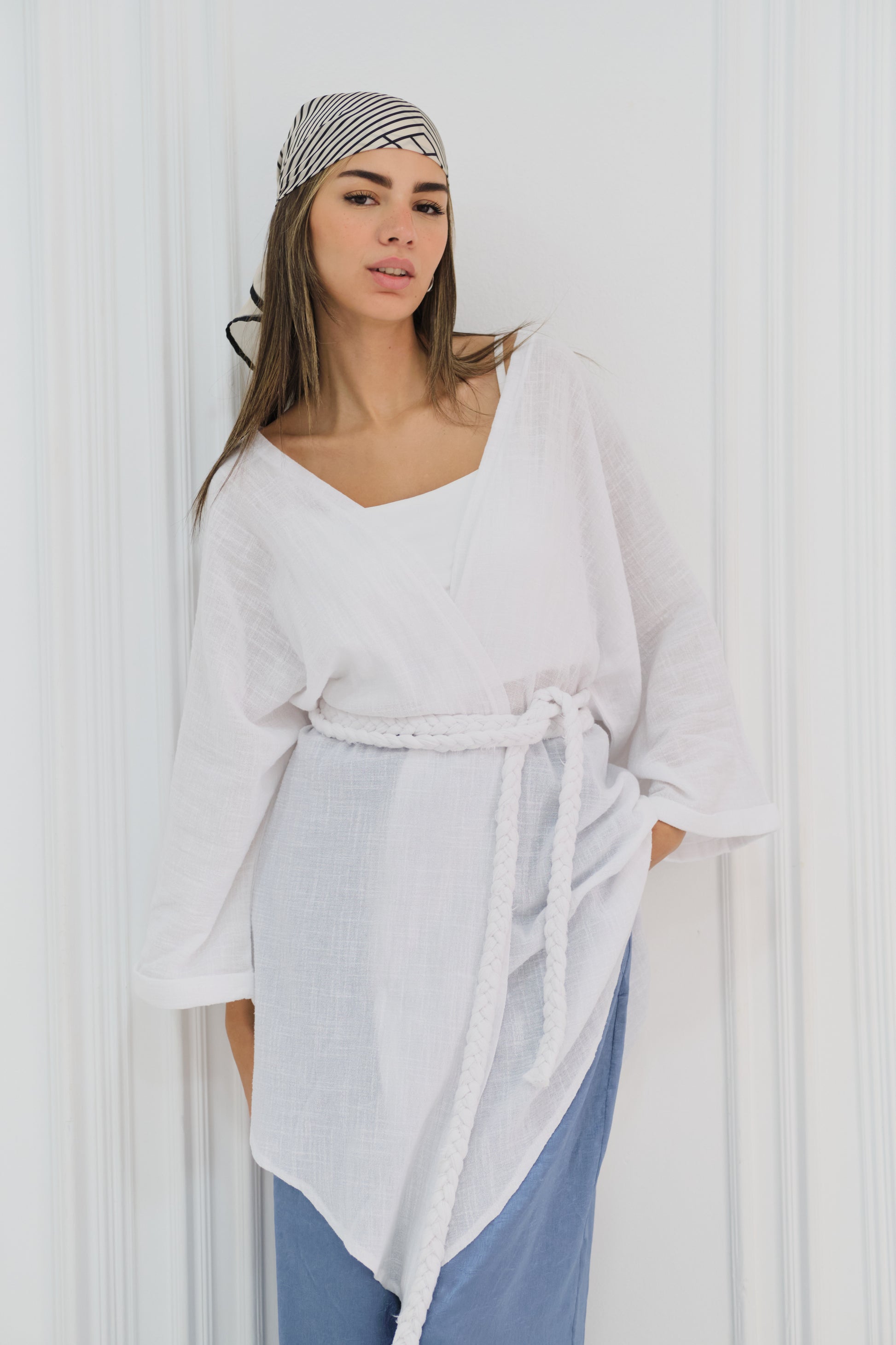 Wrap kimono-white