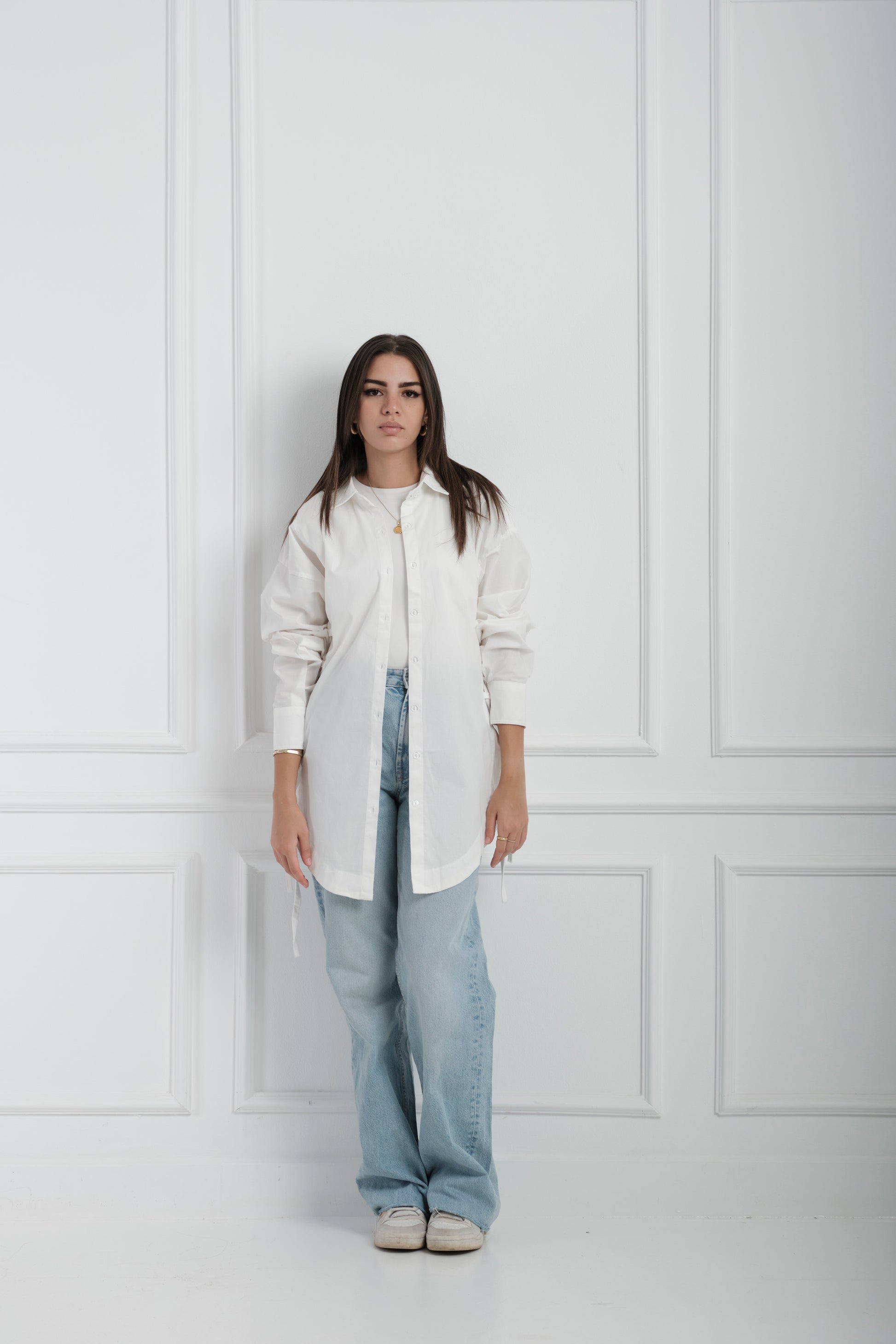 Side Ties Shirt-White